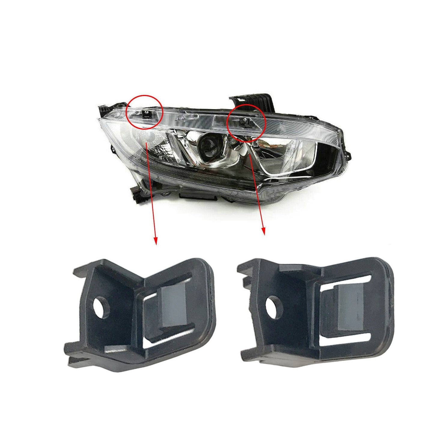 Fit For Honda Civic 2016-2020 Front Left & Right Headlight Clips 33155-TEA-T01