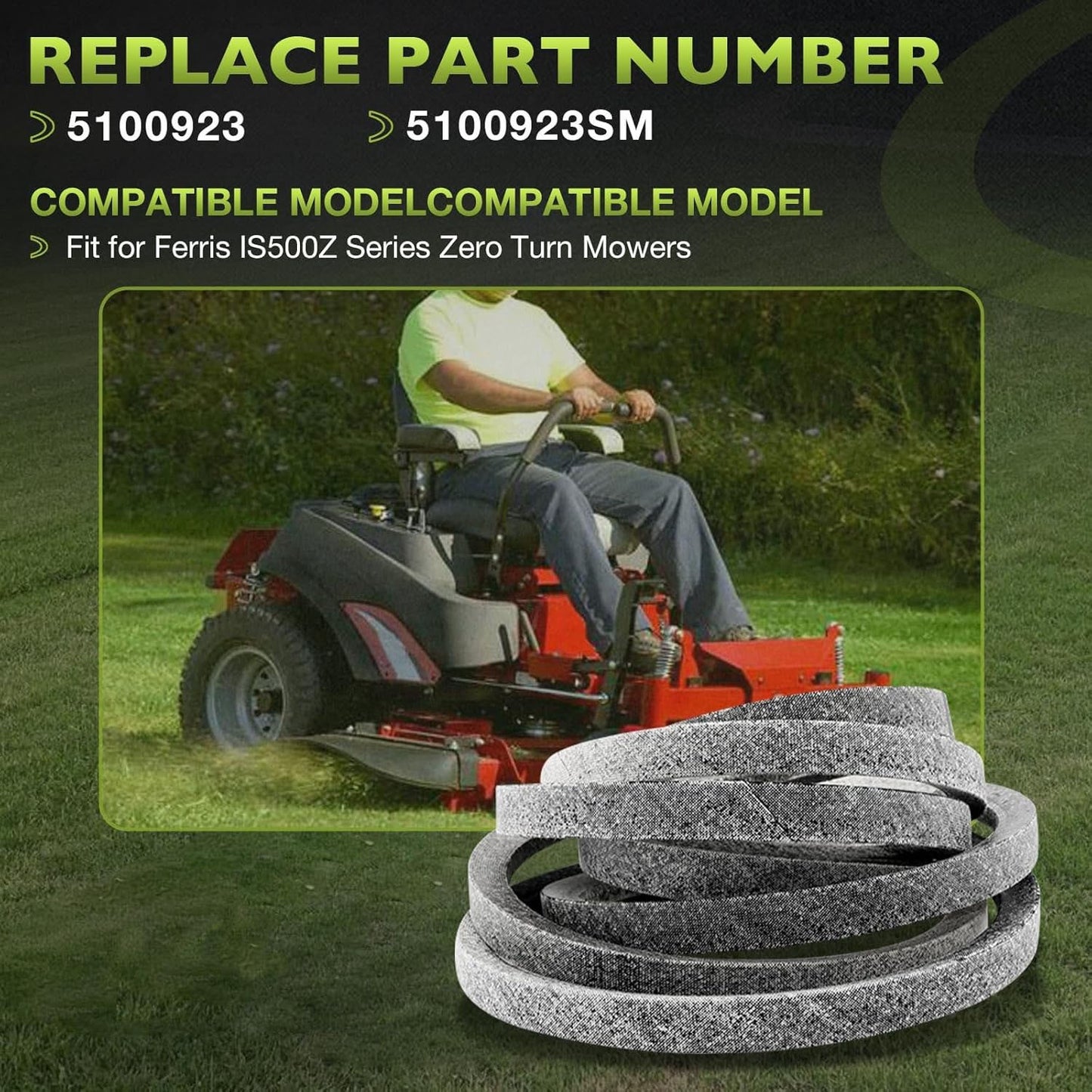 68" x 5/8" Drive Belt For Ferris IS500Z Series Zero Turn Mower 5100923 5100923SM