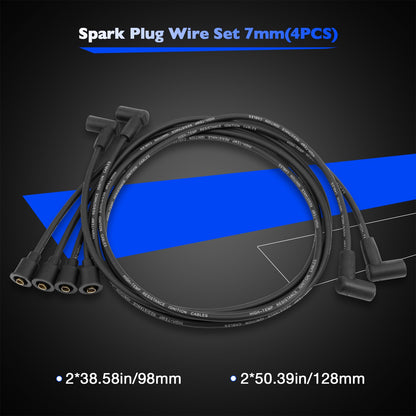 4x 9N12259A Cylinder Spark Plug Wire Set For Ford Holland 2N 8N 9N 9N12287B