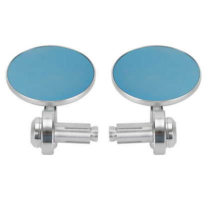 Pair Rear View Round BAR End Mirror 7/8"-1" Handleba Silver Aluminum Universal