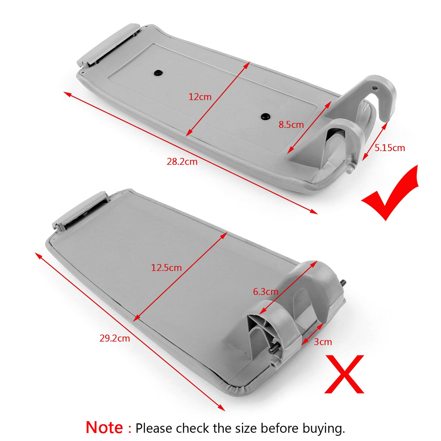 PU Leather & ABS Console Center Armrest Lid Fit For Audi A4 S4 A6 2000-08 Gray