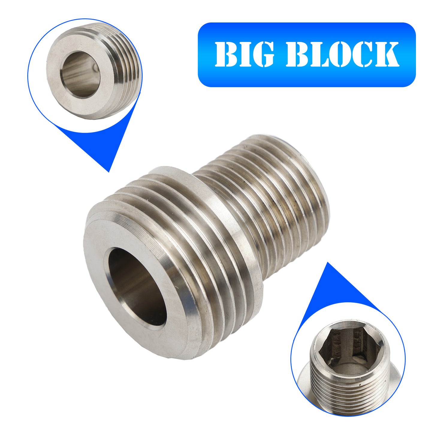 Big Block Oil Filter Insert Adapter BBF 429 460 385 series 400M for Ford