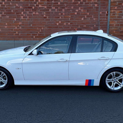 M Style SideSkirt Hash Mark Racing Stripe Rally Decal Kit For BMW 3 Series