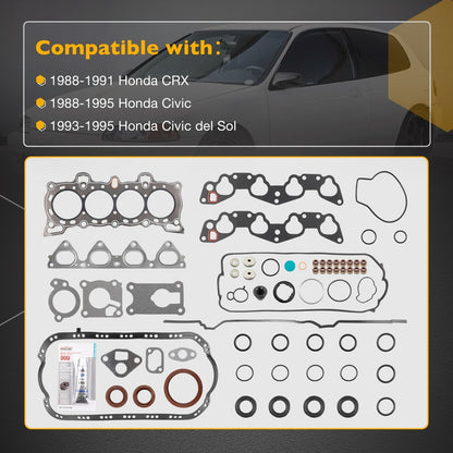 HS9123PT MLS Cylinder Head Gasket Set For 88-95 Honda Civic CRX 1.5L 1.6L CS9123