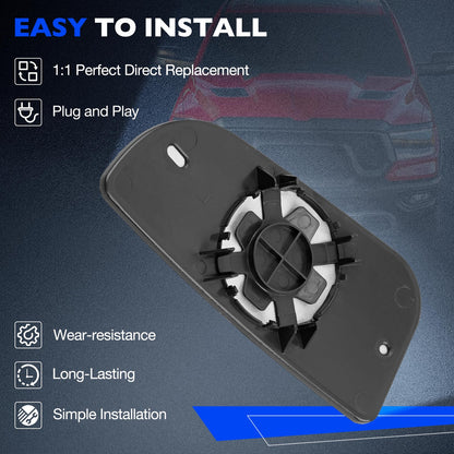 Upper & Lower Tow Mirror Spotter Glass Driver Side For 10-20 RAM 1500 2500 3500