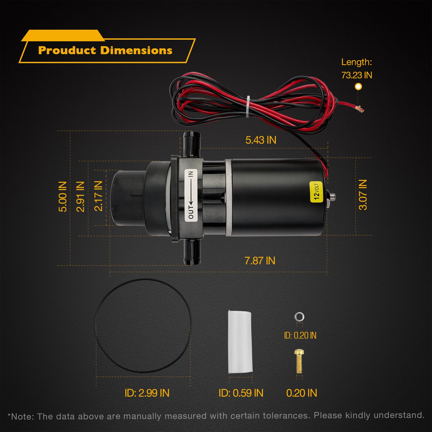 37041-0010 Marine Toilet Macerator Pump Motor Set Fits Jabsco 37010-Series 12V