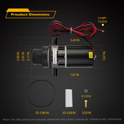 37041-0010 Marine Toilet Macerator Pump Motor Set Fits Jabsco 37010-Series 12V