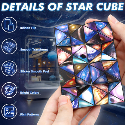 2 In 1 Earth Style Star Cube Magic Cube Set For Kid And Adult Toy Ages 8-12