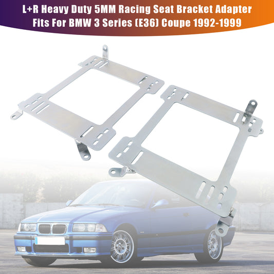 L+R Heavy Duty 5MM Racing Seat Bracket Adapter For BMW 3 Series(E36) Coupe 92-99