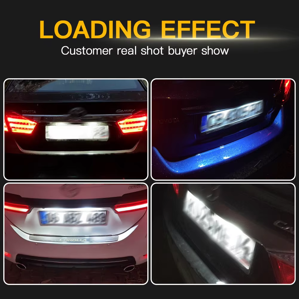 2X Rear LED License Plate Light For Toyota Camry Yaris Highlander Avalon Prius C
