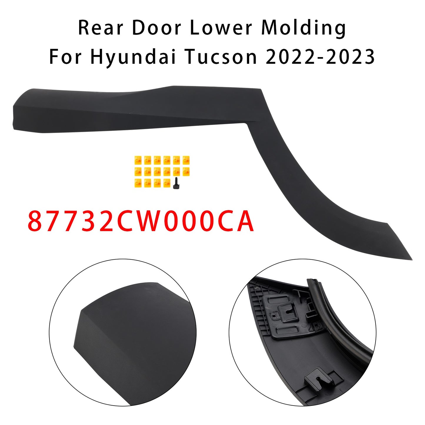 Rear Right Side Door Lower Molding 87732CW000CA For Hyundai Tucson_2022-2023