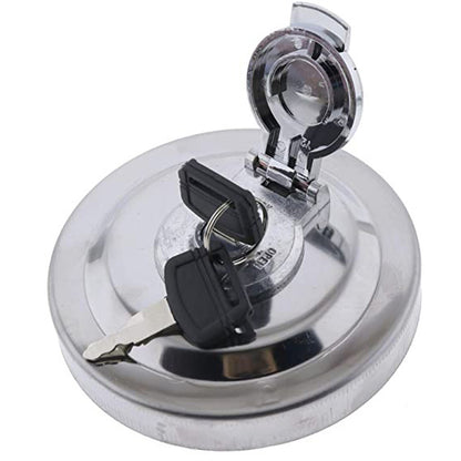 Solid Spare Fuel Cap W/2 Key For John Deere Excavator 330CLC 370C 80C 160C LC 550LC 750