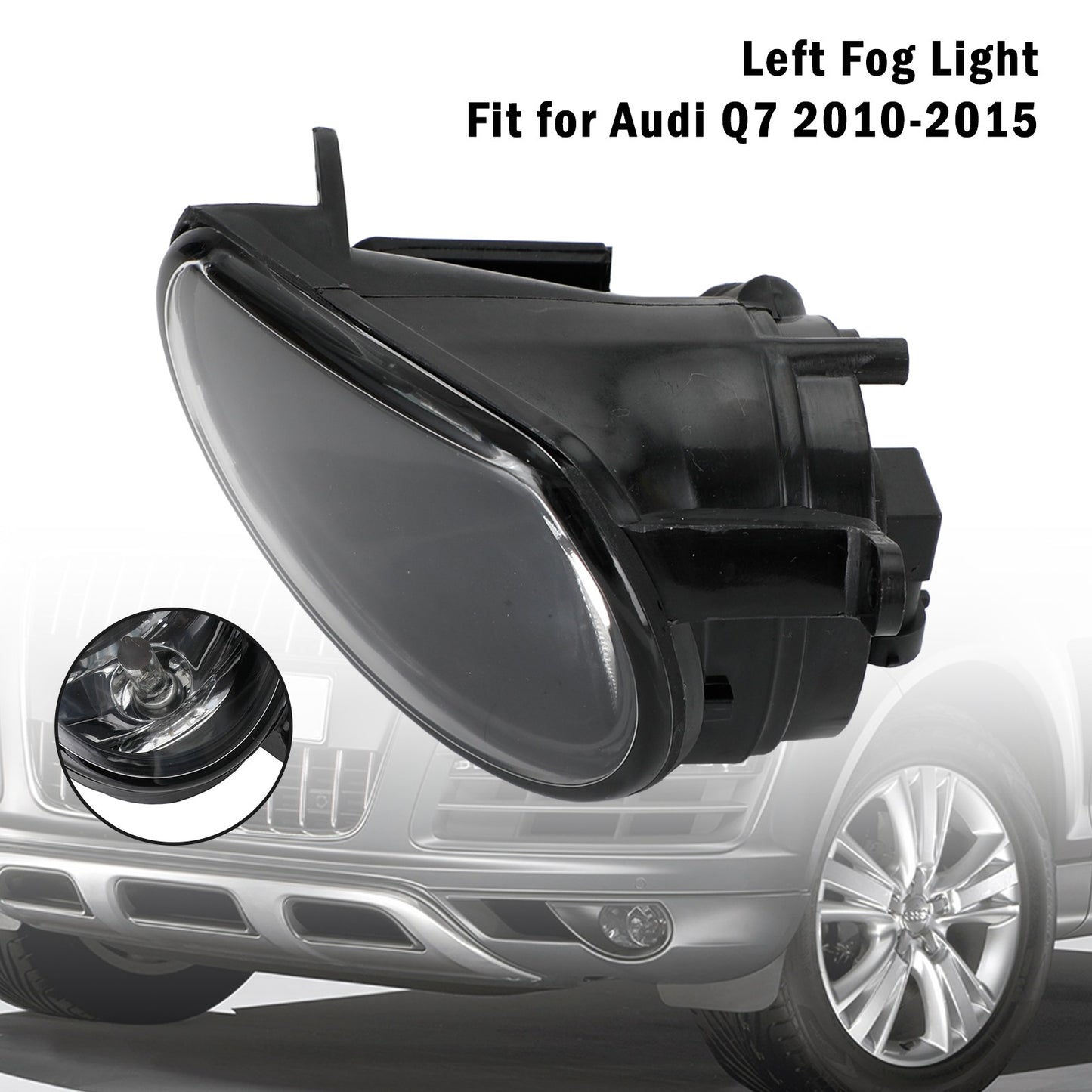 Front Left Bumper Halogen Fog Light Fog Lamp For AUDI Q7 2010-2015 2011 black