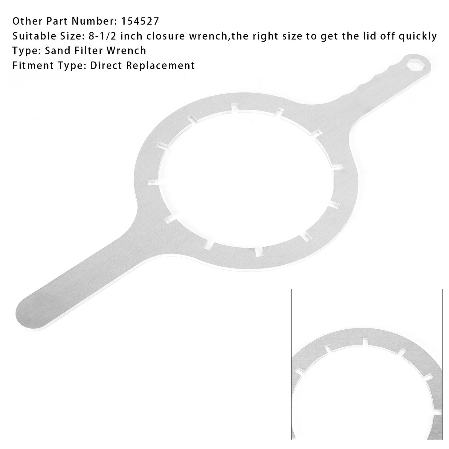 154527 8-1/2'' Aluminum Wrench For Sand Filter TR100C TR140C,TR100C-3, TR140C-3