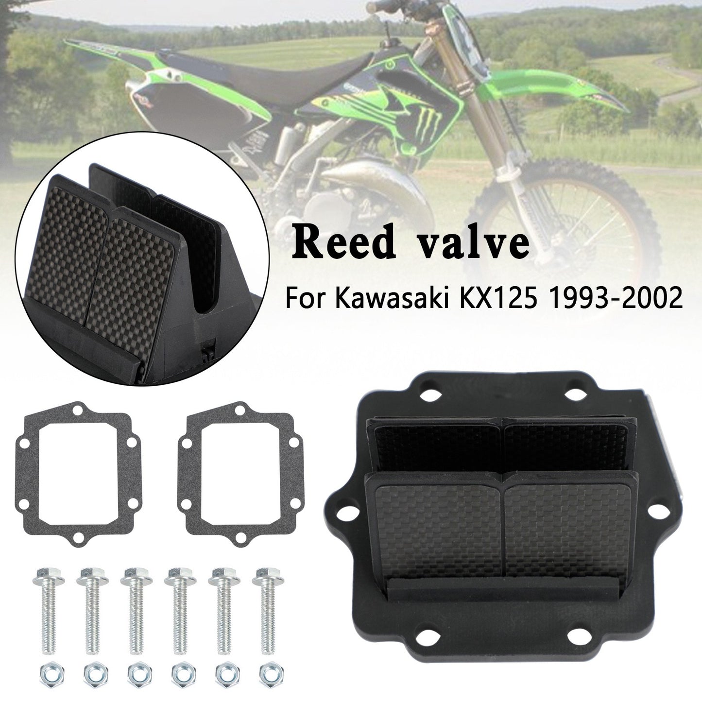 V313C Reed Valve System Fits for Kawasaki KX125 1993-2002