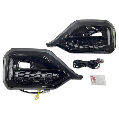 LED Turn Signal DRL Fog Bezel Light Front Bumper Grille For 2022 2023 Subaru WRX