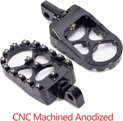 Black Wide Foot Pegs MX Style Footpegs For Harley Dyna Street Bob Low Rider