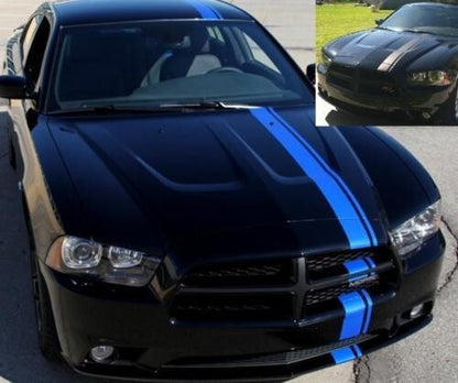 6" OFFSET VINYL RALLY STRIPE RACING STRIPE KIT + BONUS KIT For DODGE CHARGER