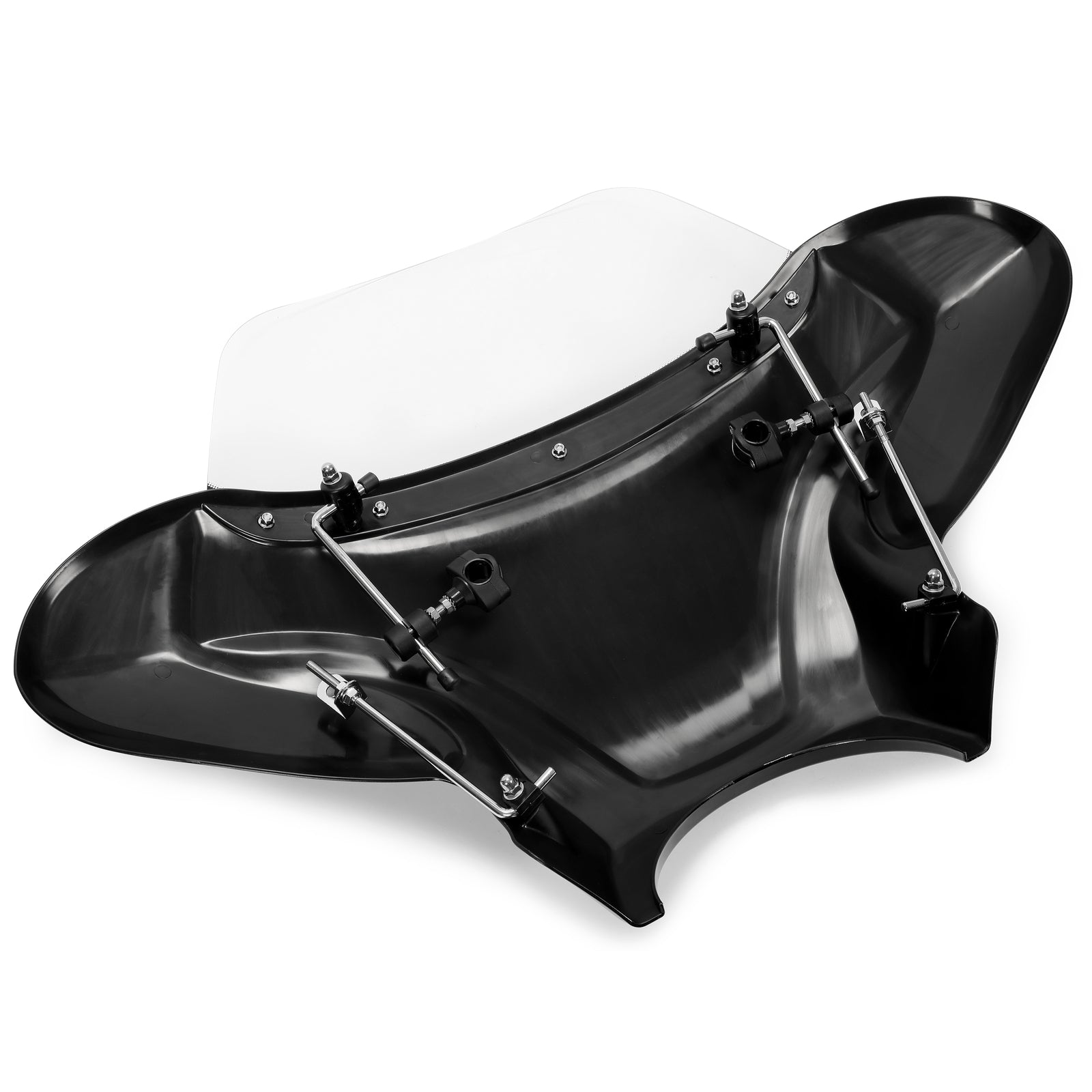 Solid Spare Fits Harley Yamaha Honda Motorcycle Front Batwing Fairing Windshield, ABS