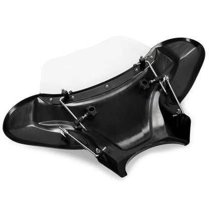 Solid Spare Fits Harley Yamaha Honda Motorcycle Front Batwing Fairing Windshield, ABS