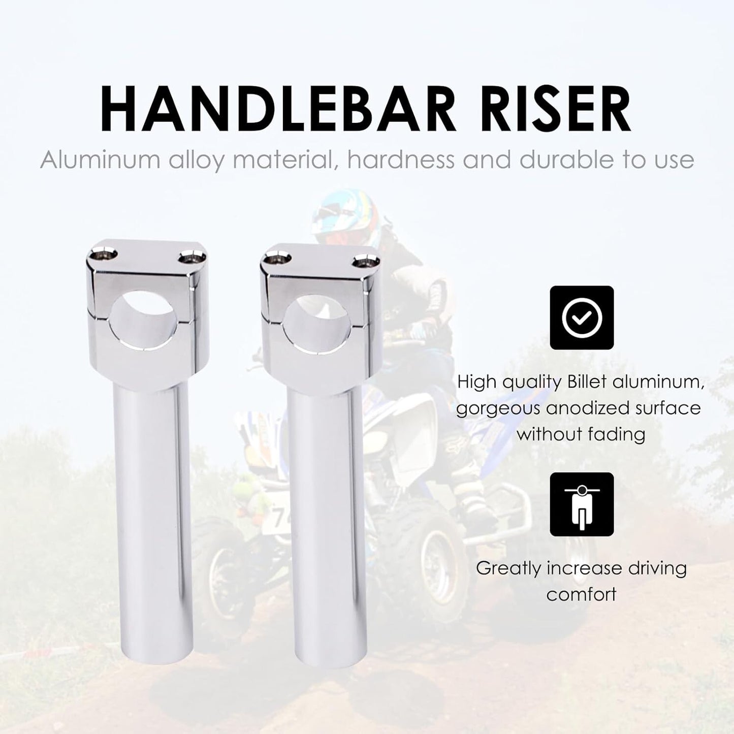 Motorcycle 1'' Handlebar Risers Clamps Handle Bar Mount For Harley Honda