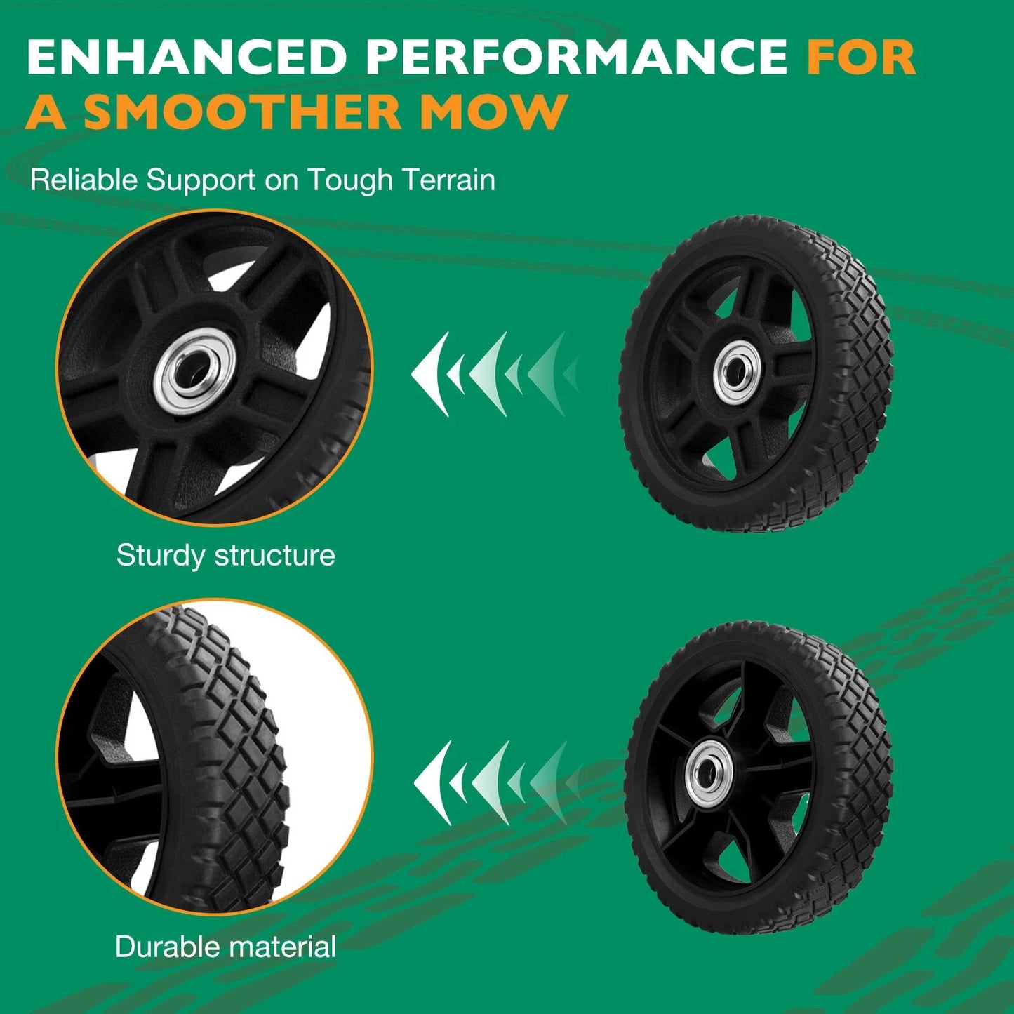 2x 7" Push Lawn Mower Plastic Wheels Fit Craftsman Mower Generator Garden Tiller