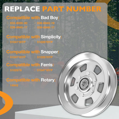 033-8050-00 Flat Idler Pulley For Bad Boy Ferris Simplicity Snapper 48" 52" 54"