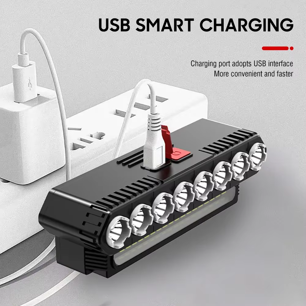 Super Bright 10 LED Dual Light Source Led Headlights Rechargeable And Waterproof