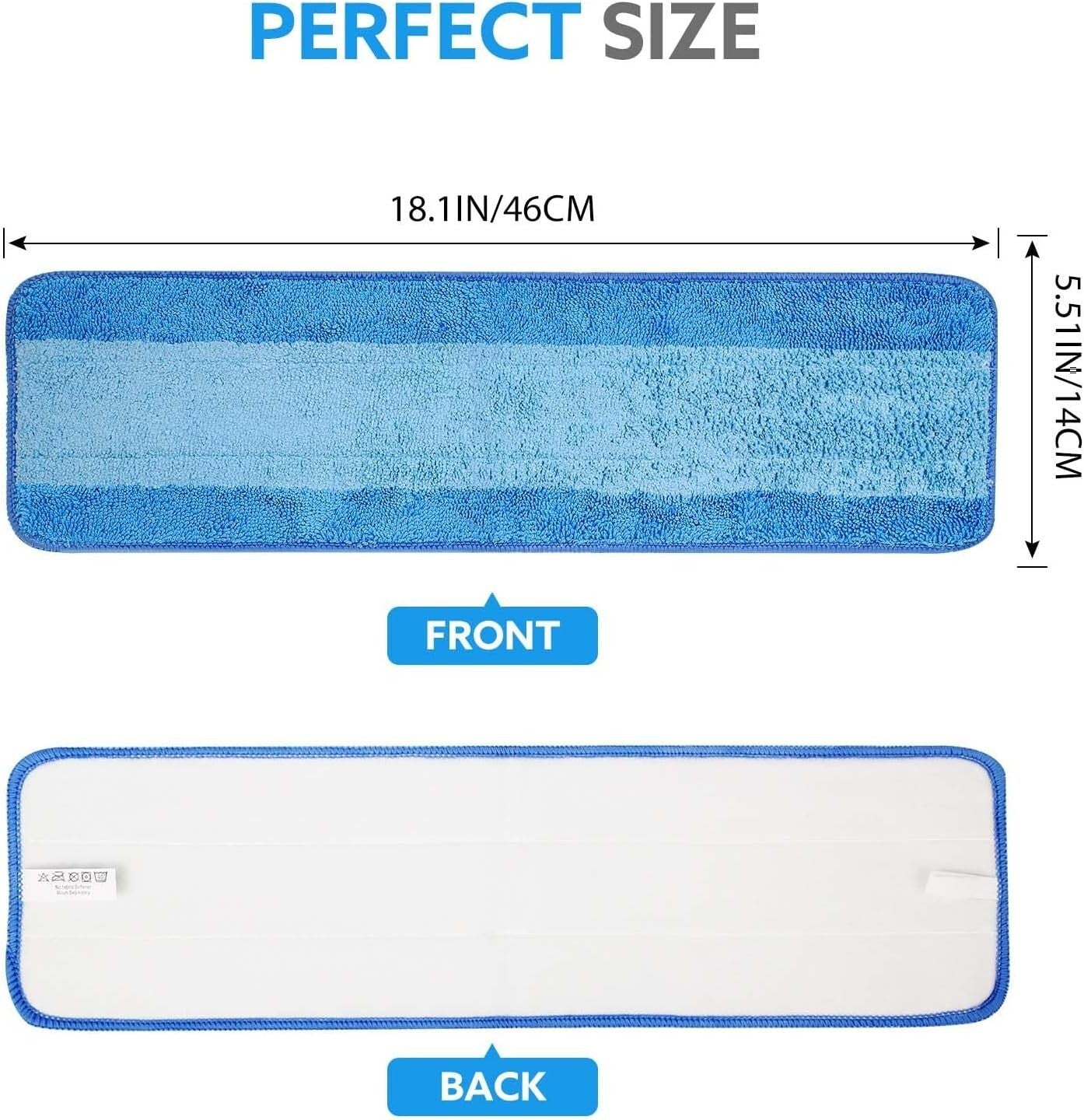 6 Pack Replacement Microfiber Cleaning Pads For Bona Mop 18 Inch Reusable Tools