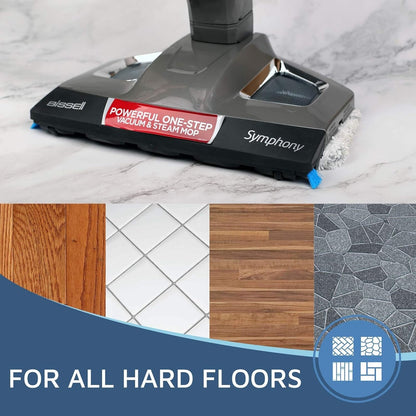 1252 Symphony Bissell Compatible Washable Mop Pads Hard Floor by Genrt - 6 PCS
