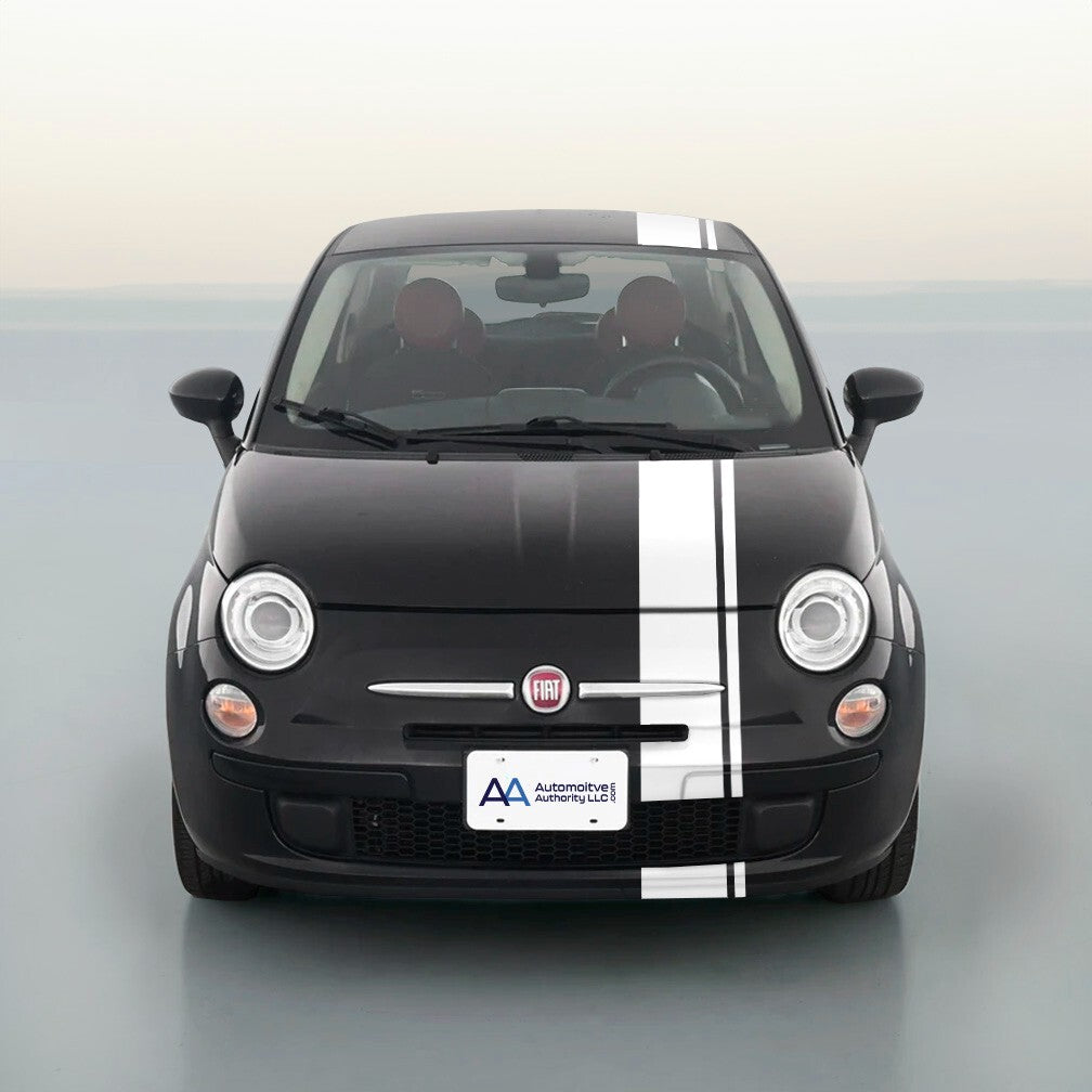 6" OFFSET VINYL RALLY STRIPES RACING STRIPE + BONUS INSTALL KIT For FIAT 500