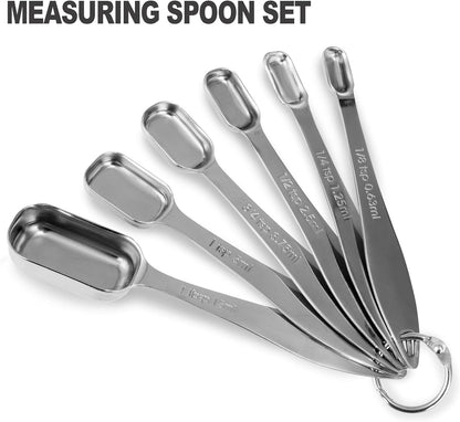 Measuring Cups and Spoons Set 13 Piece Stainless Steel 7 Cups and 6 Spoons