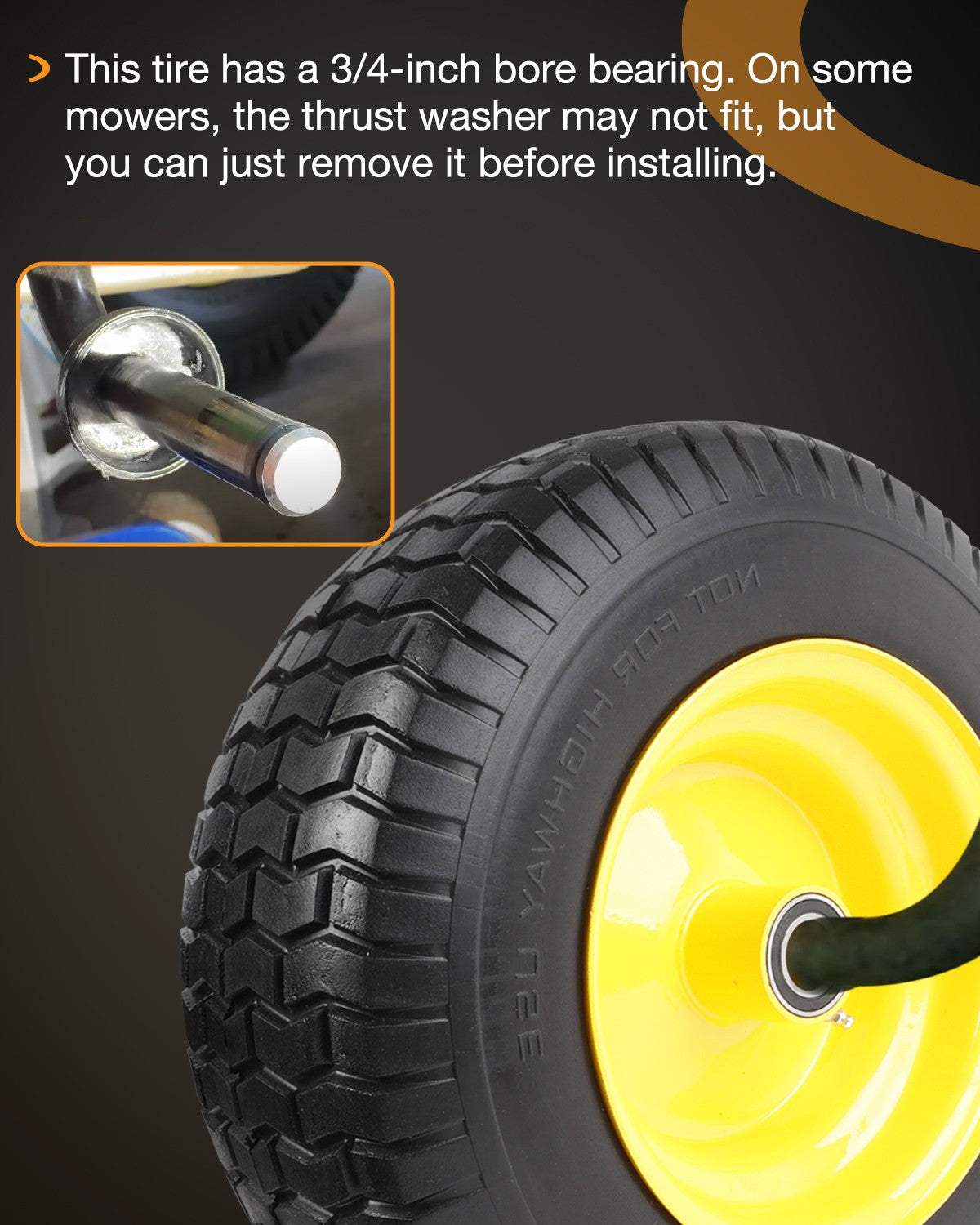 2x 16x6.50-8 Front Flat Free Tire Wheel Set w/ Bearings For Garden Tractor Mower