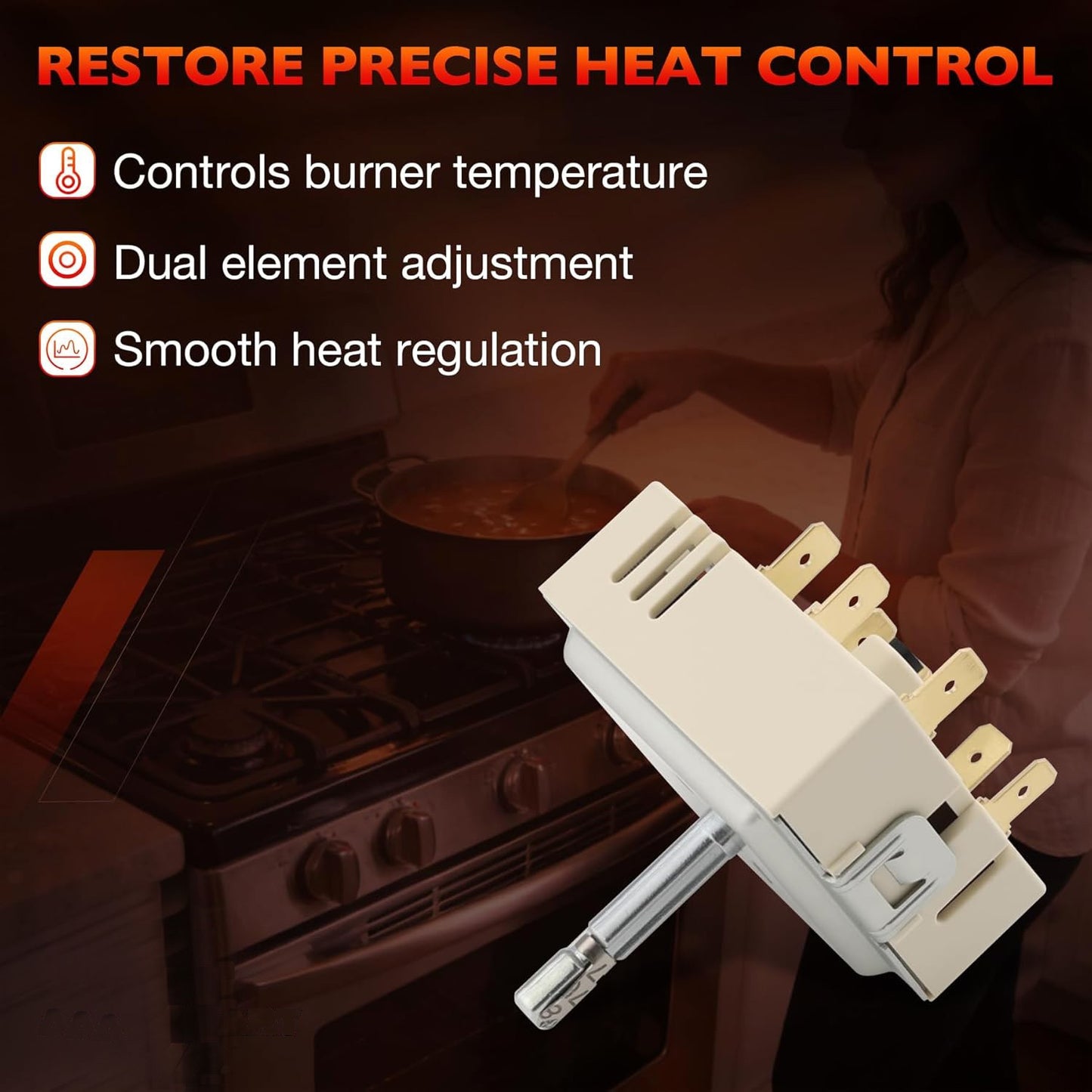 DG44-01006B Dual Burner Infinite Switch For Samsung Electric Range Oven Control