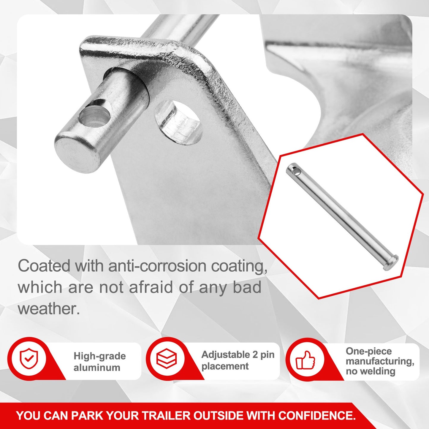 Gooseneck Trailer Lock Silver w/ key lock for RVs Livestock Haulers Trailers