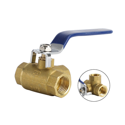 G1/2" 3 Way Ball Valve Three T Port Brass Female Type Fit For Water Oil And Gas