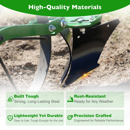 Heavy Duty Hoss Wheel Hoe Plow Set w/ Attachments For Planet Jr. & Other Model