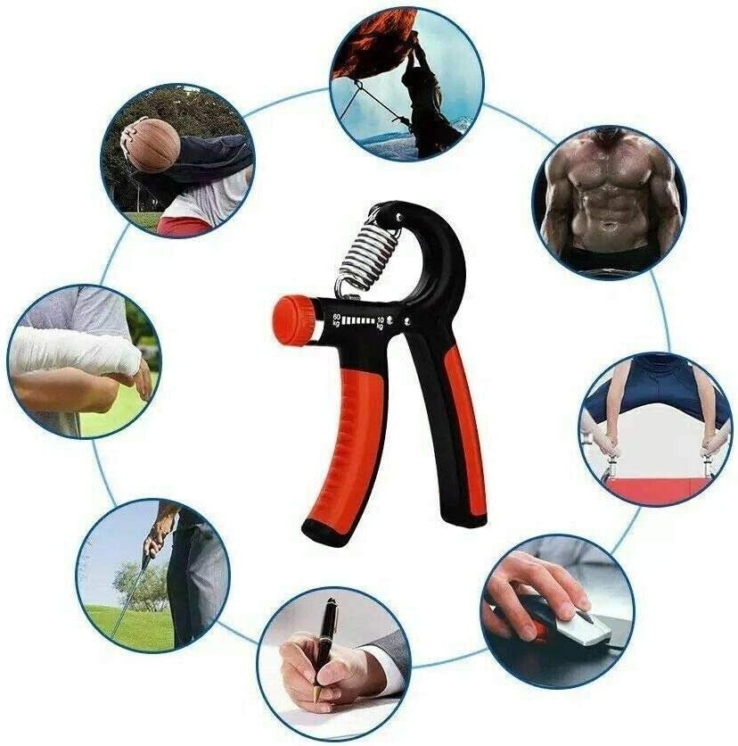 2 Hand Grip Strengthener Power Trainer Gripper Adjustable Gym Exerciser Strength