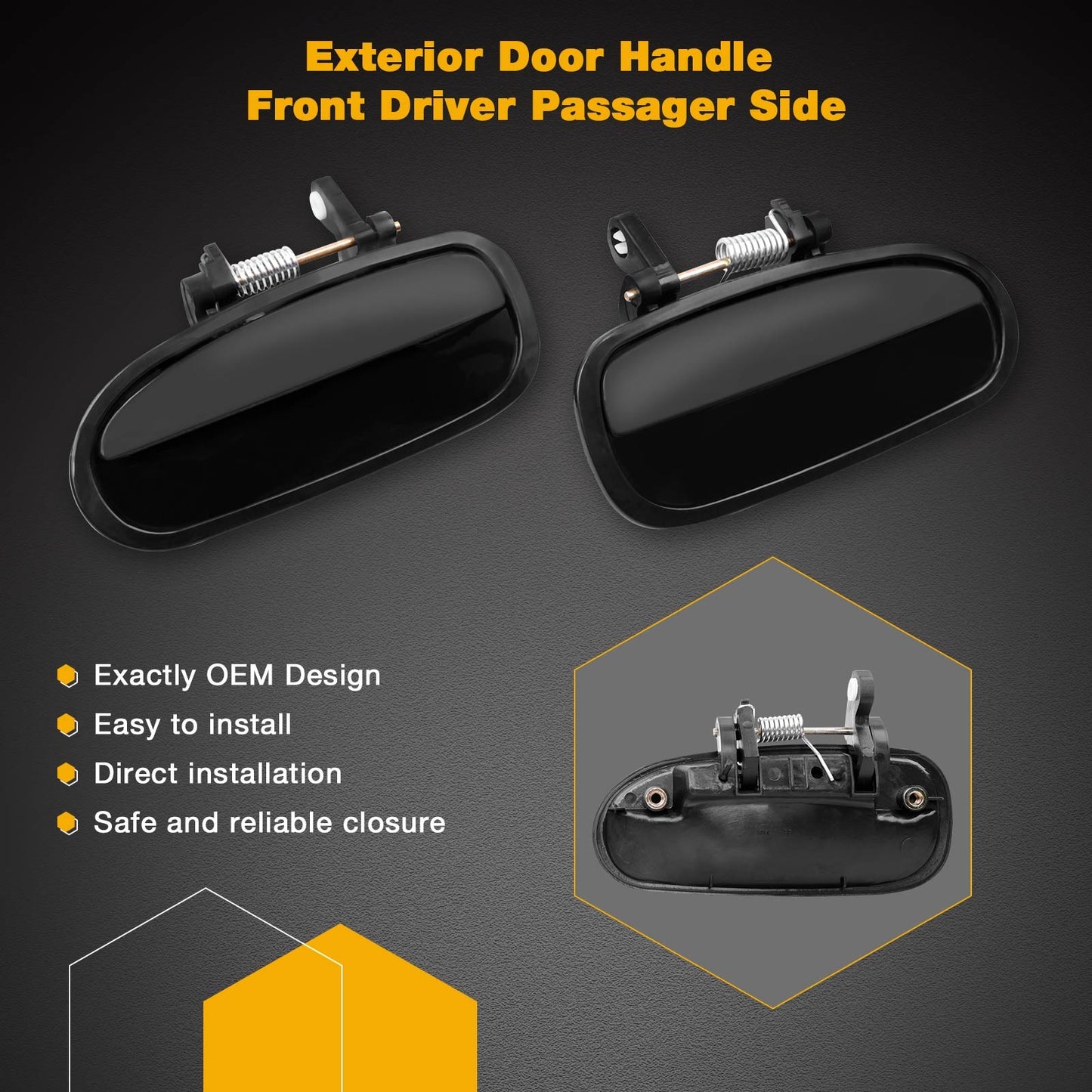 4X Complete Exterior Door Handle Outside Rear Front LH RH For 96-00 Honda Civic