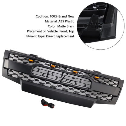 Front Upper Bumper Grille Grill Kit W/ LED Lights For Nissan Frontier 2009-2019