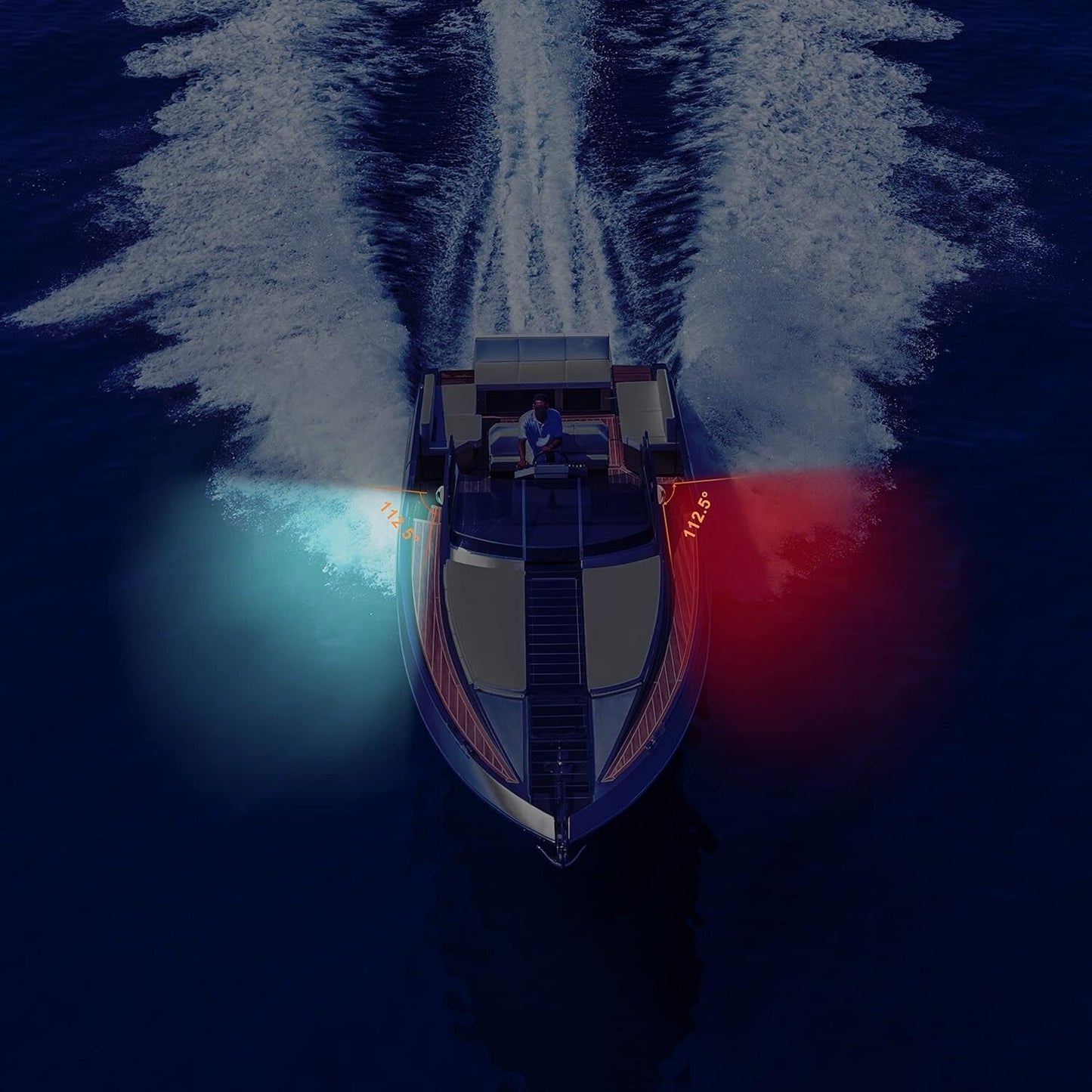 2x Waterproof Red & Green 8 LED Navigation Lights Boat Pontoon Marine Bow Lamp