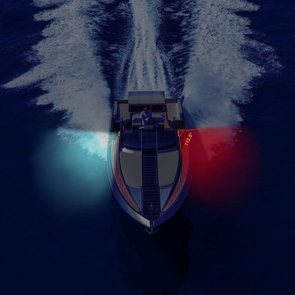 2x Waterproof Red & Green 8 LED Navigation Lights Boat Pontoon Marine Bow Lamp