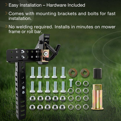 Mower Trimmer Rack Lockable For Most Walk-Behind Stand-On & ZTR Lawn Mower Black