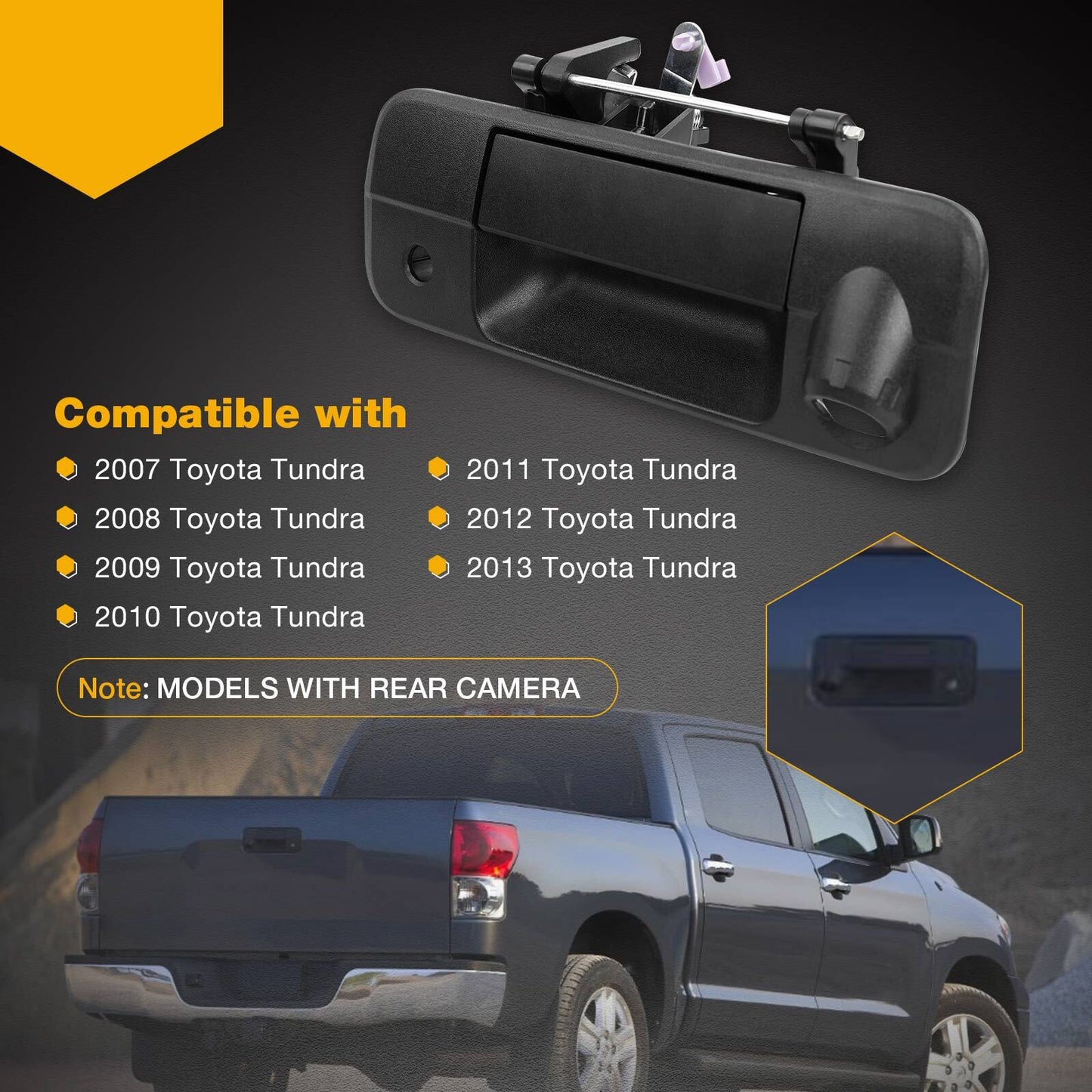 69090-0C051 Metal Upgraded Tailgate Handle w/Camera Hole For 07-13 Toyota Tundra