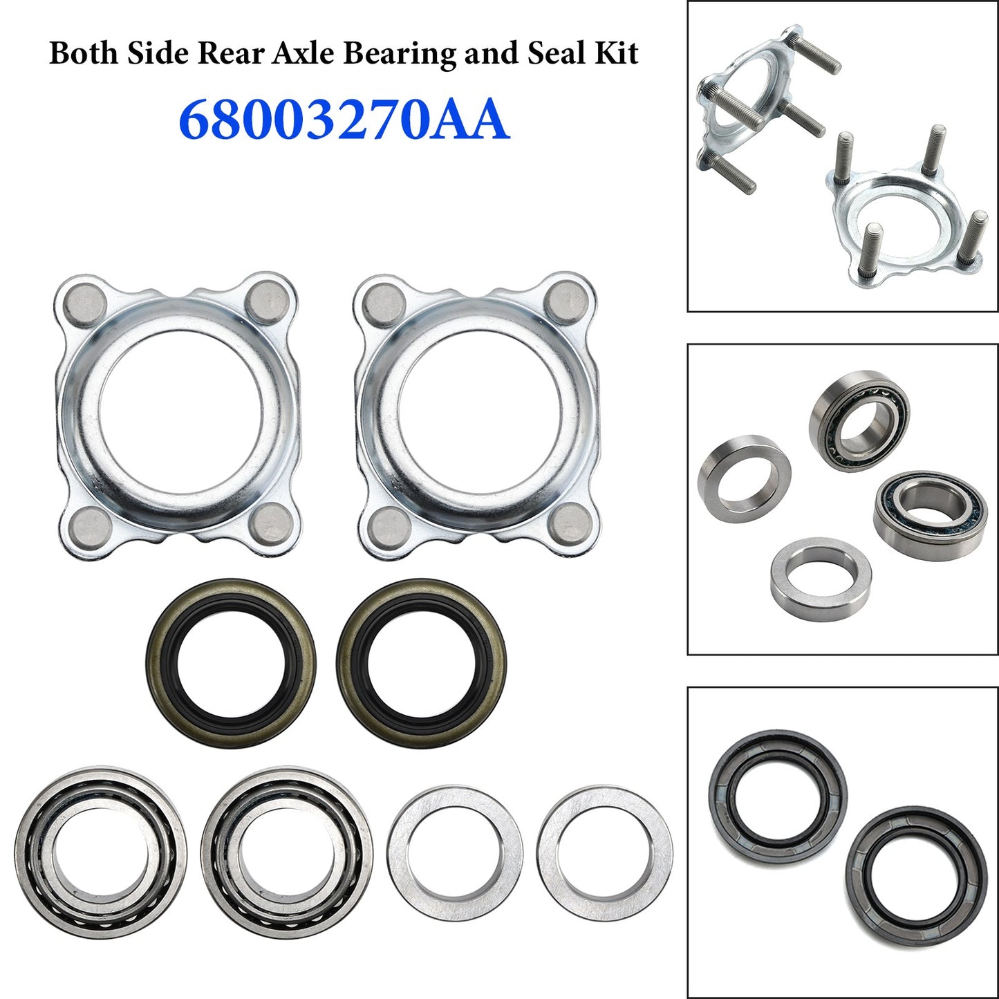 Both Side Rear Axle Bearing Seal Kit 68003270AA For Jeep JK Wrangler 2007-2017