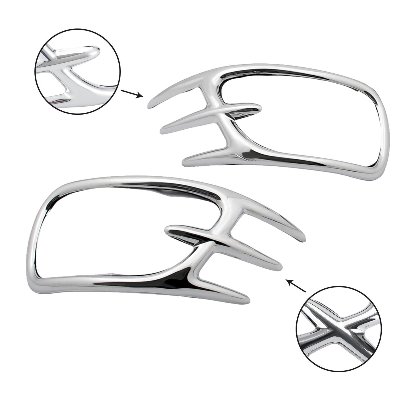 Goldwing Chrome Fairing Mirror Back Accent Grilles for 2001-2011 Honda GL1800