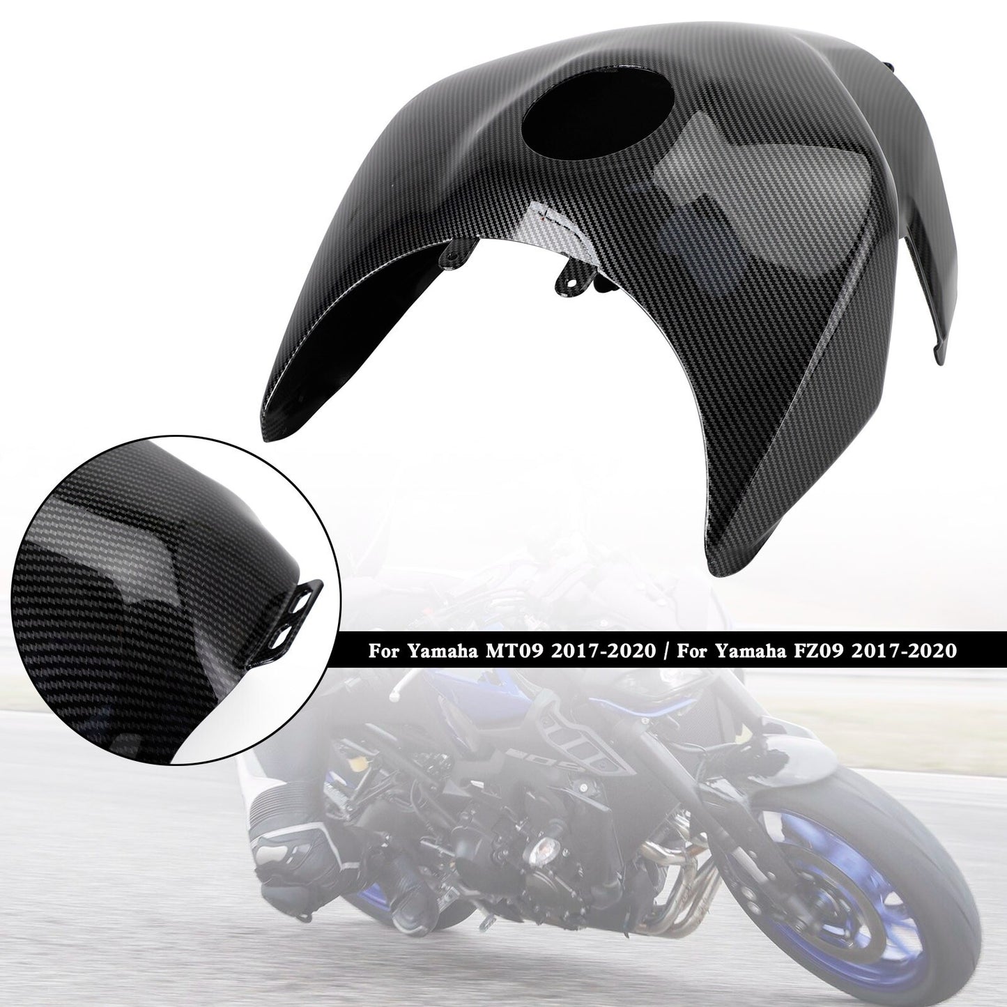 Gas Tank Cover Trim Fairing Cowl For Yamaha MT-09 MT09 FZ09 2017-2020 Carbon #3,
