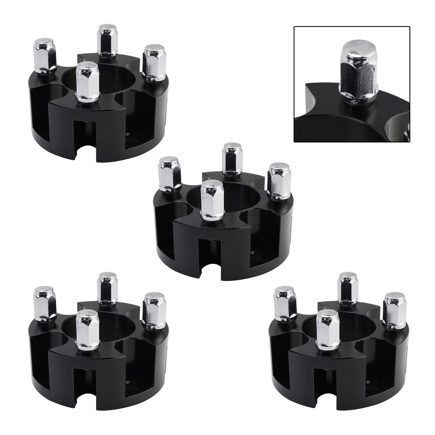 2" Wheel Spacers Kit Cable Golf Carts Lug Nuts Black For Yamaha Club Car Ezgo