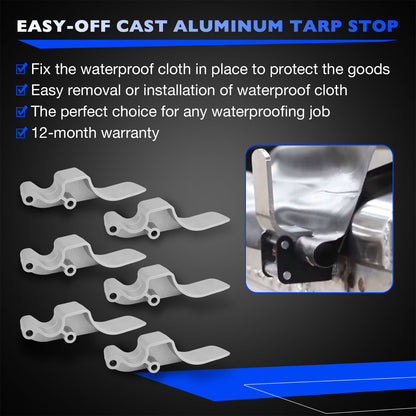 6x Aluminum Tarp Stop Easy-Off Cast Upright Kit Pro Trucking Products 1705775-1