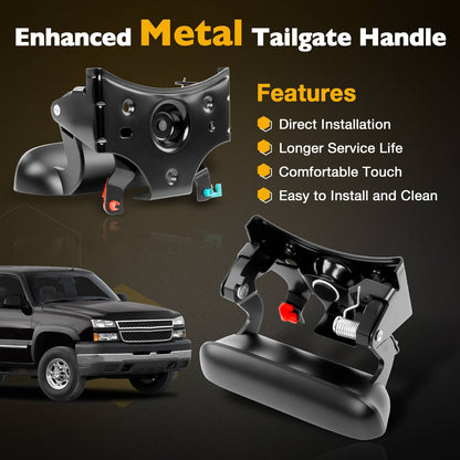 Upgrade Metal Tailgate Handle Backup Camera For 99-07 Chevy Silverado GMC Sierra